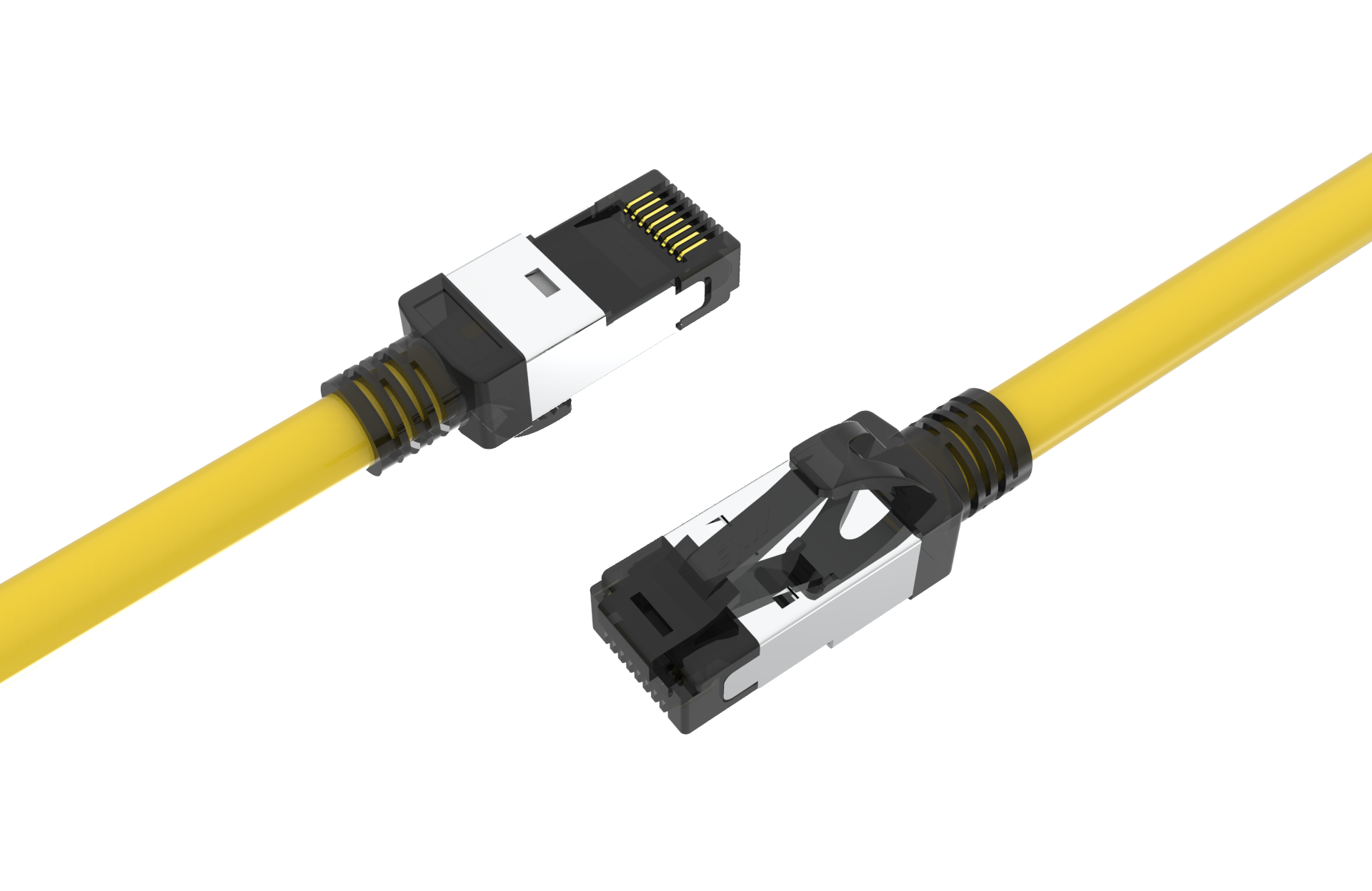 Yellow CAT8 shielded copper patch cord